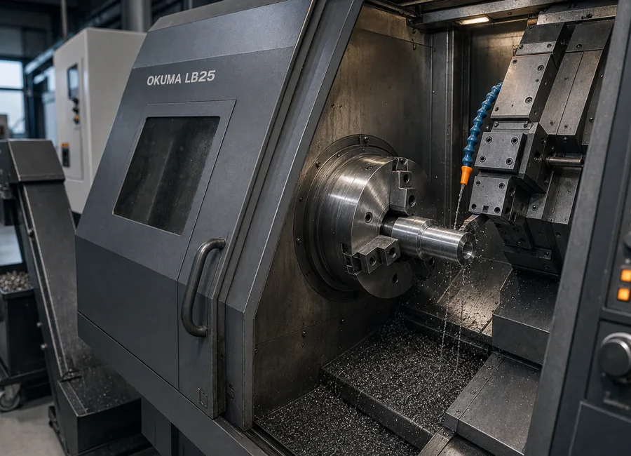 CNC-Fertigung bei BEICK CNC-Drehmaschine Okuma LB25 in der heutigen Fertigung bei BEICK