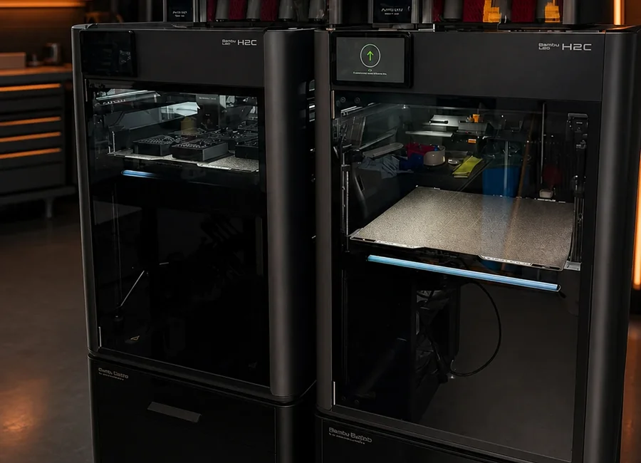 Zwei Bambu Lab H2C für größere und mehrmaterialfähige FDM-Bauteile